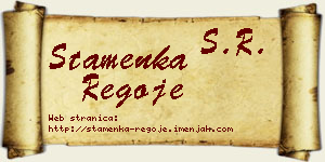 Stamenka Regoje vizit kartica